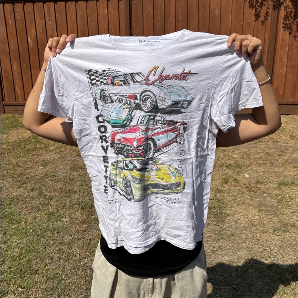 Corvette Graphic Tee with Red and Yellow Accents